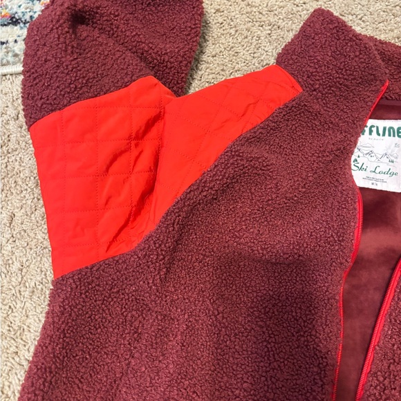 Aerie Burgundy and Red Sherpa Sweater - Picture 3 of 3